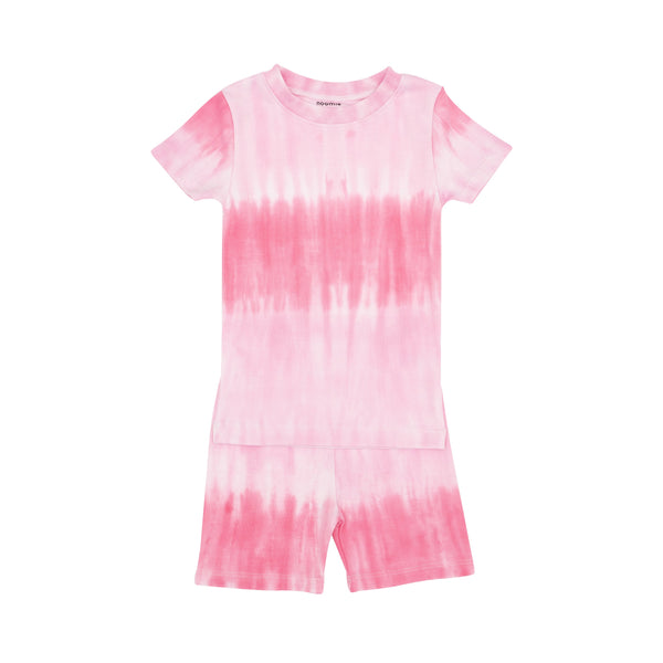 Gradient Tie Dye Pink Two Piece PJ SS/Shorts - HoneyBug 
