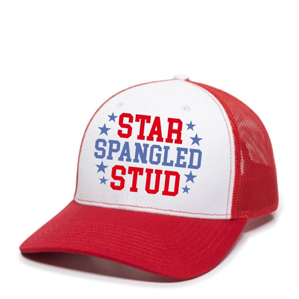 Star Spangled Stud Trucker Hat - HoneyBug 