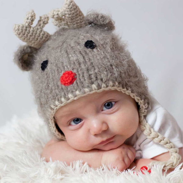 Rudolph Reindeer Beanie Hat - HoneyBug 