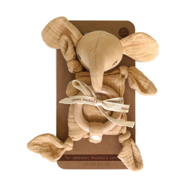 Organic Snuggle Lovie Blanket - Elephant - HoneyBug 