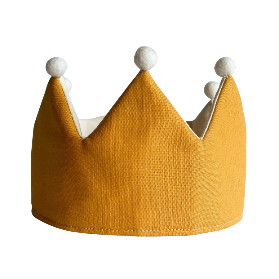 Personalized Fabric Crown - Gold - HoneyBug 