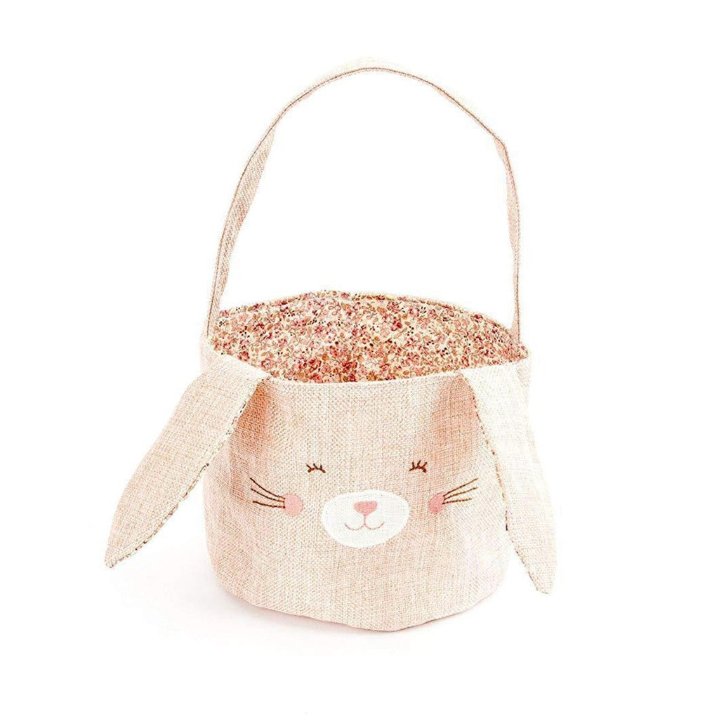 Pink Linen Bunny Basket - Small - HoneyBug 