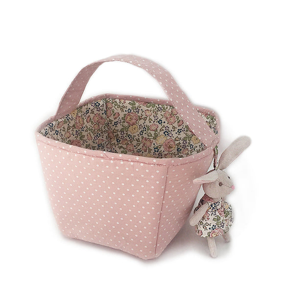 Pink Fabric Basket / Storage Caddy - HoneyBug 