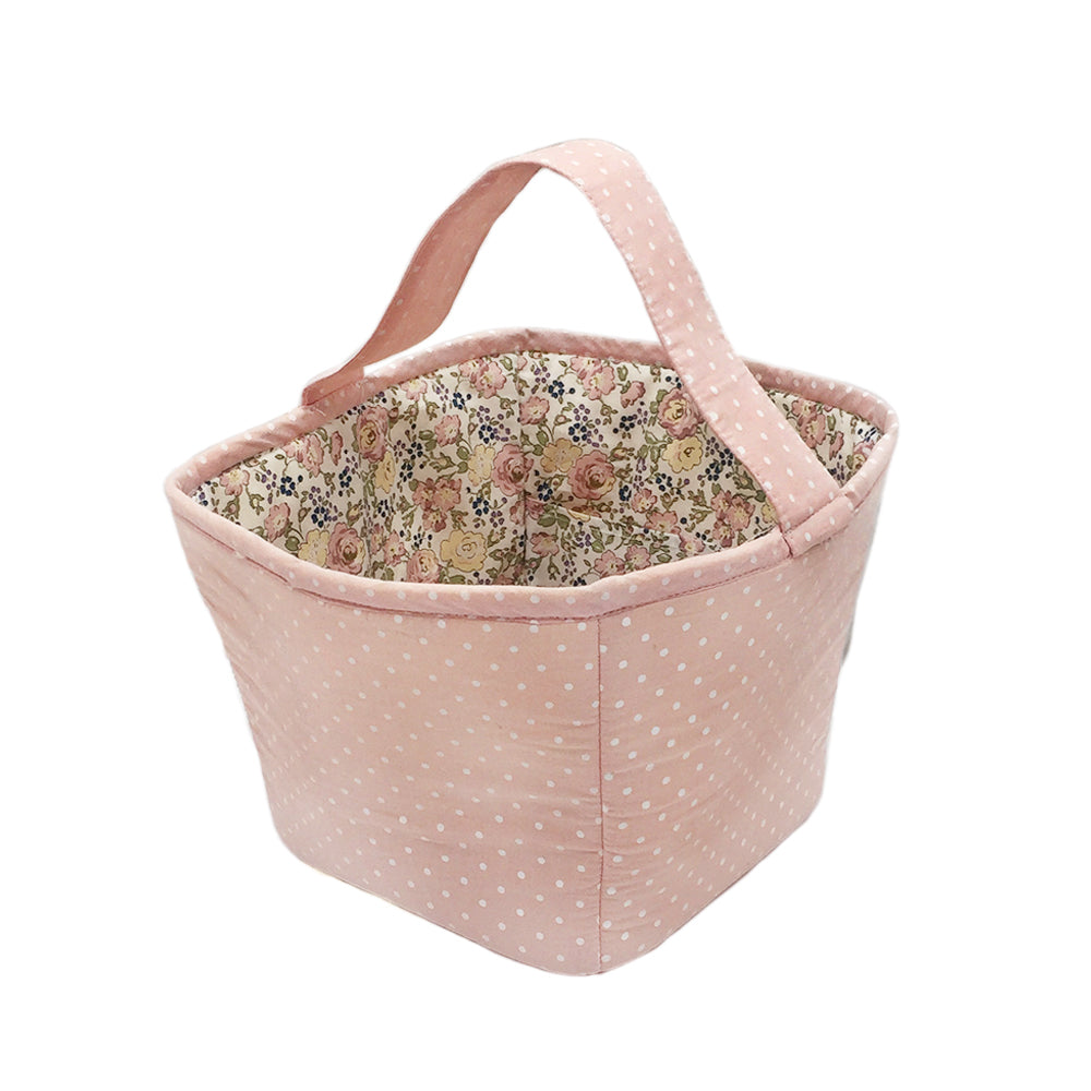 Pink Fabric Basket / Storage Caddy - HoneyBug 