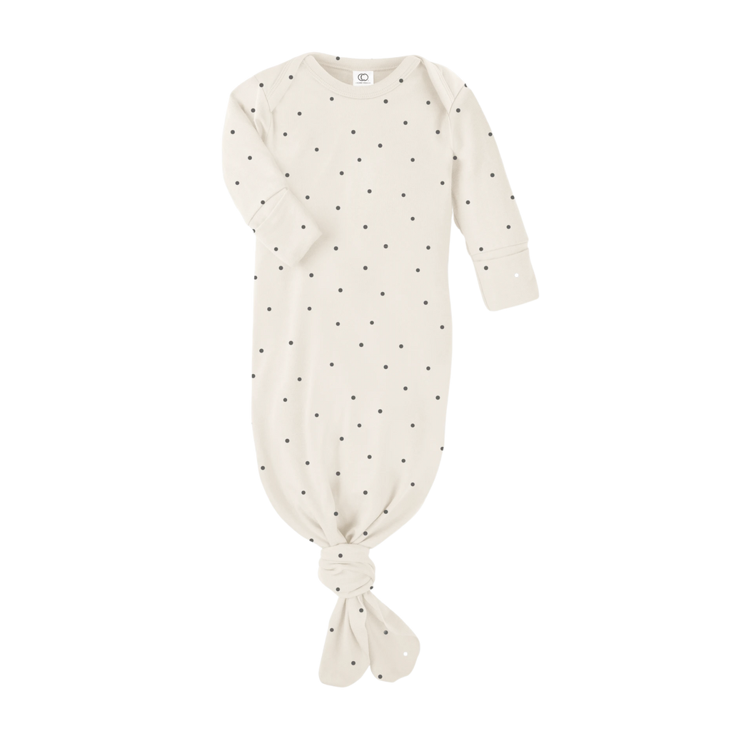 Infant Gown - Mini Polka / Pewter - HoneyBug 