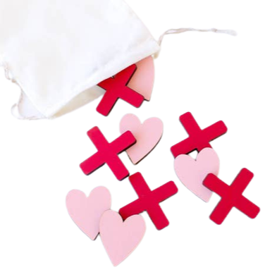 Tic-Tac-Toe: Pink Heart vs Red X - HoneyBug 