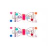 Fat Bow Colorful Dots Clear Alligator Clips - HoneyBug 