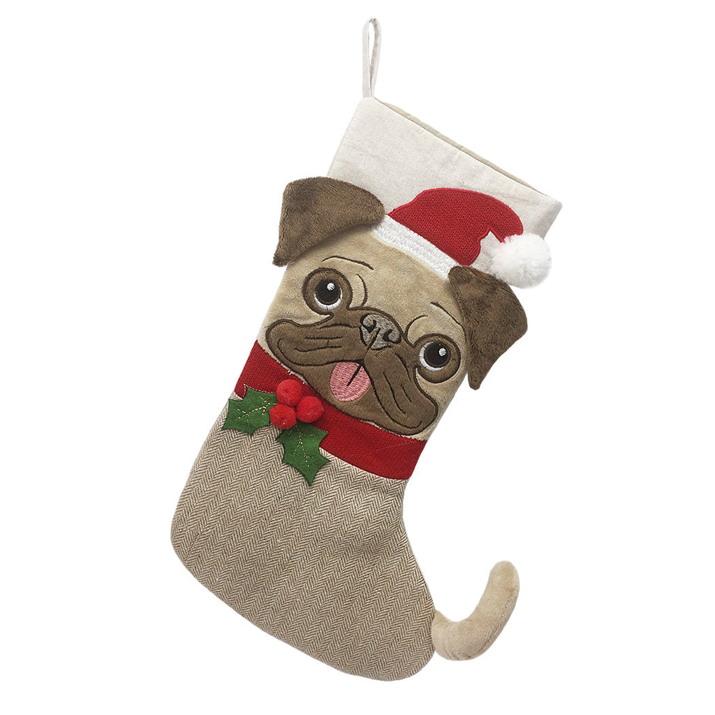Merry Pug-Mas Christmas Stocking - HoneyBug 