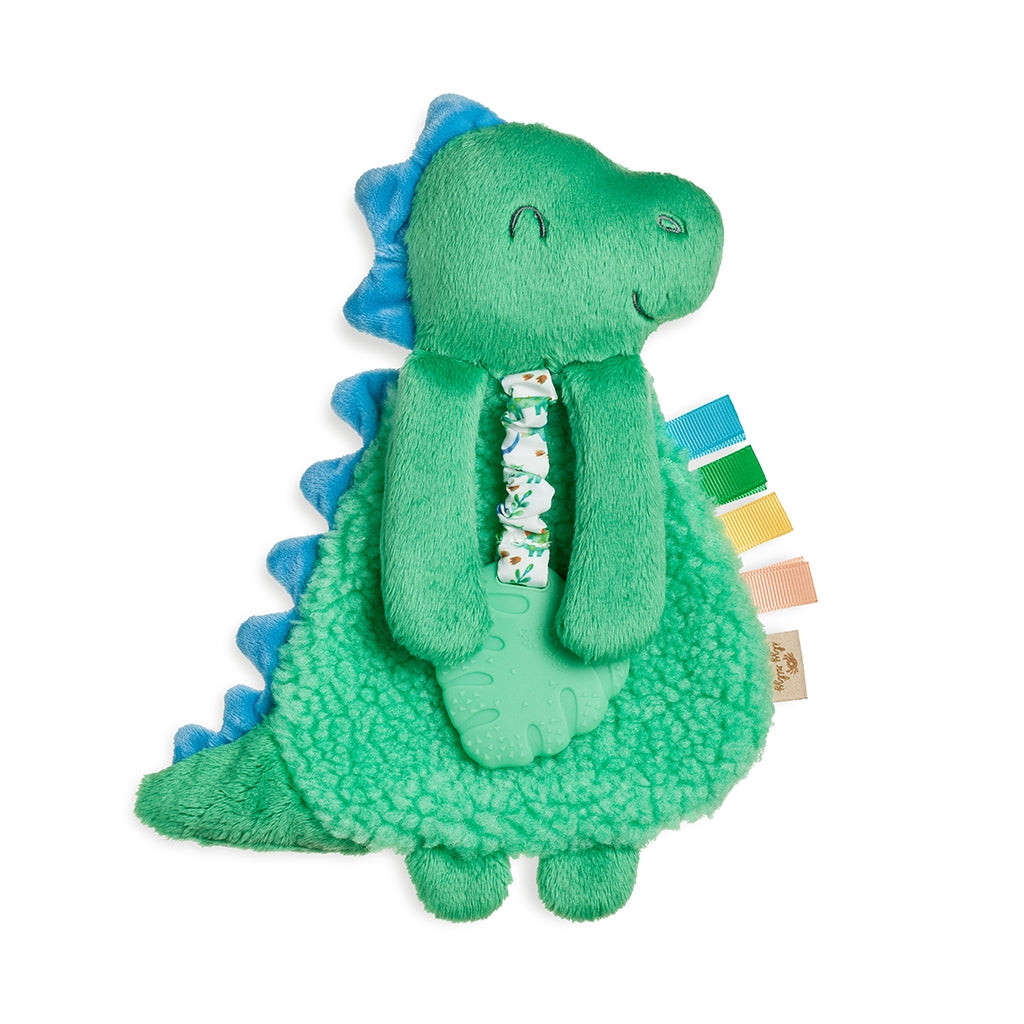 Itzy Lovey™ Green Dino Plush with Silicone Teether Toy - HoneyBug 
