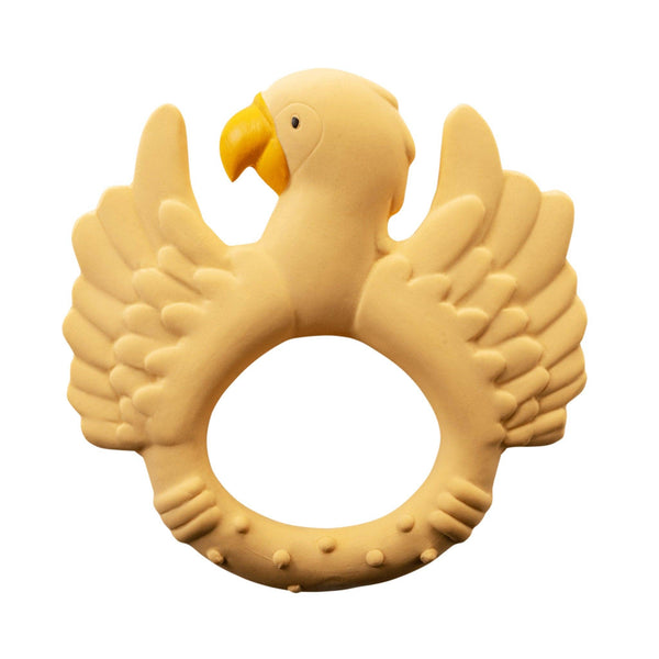 Natural Rubber Teether Parrot - Yellow - HoneyBug 