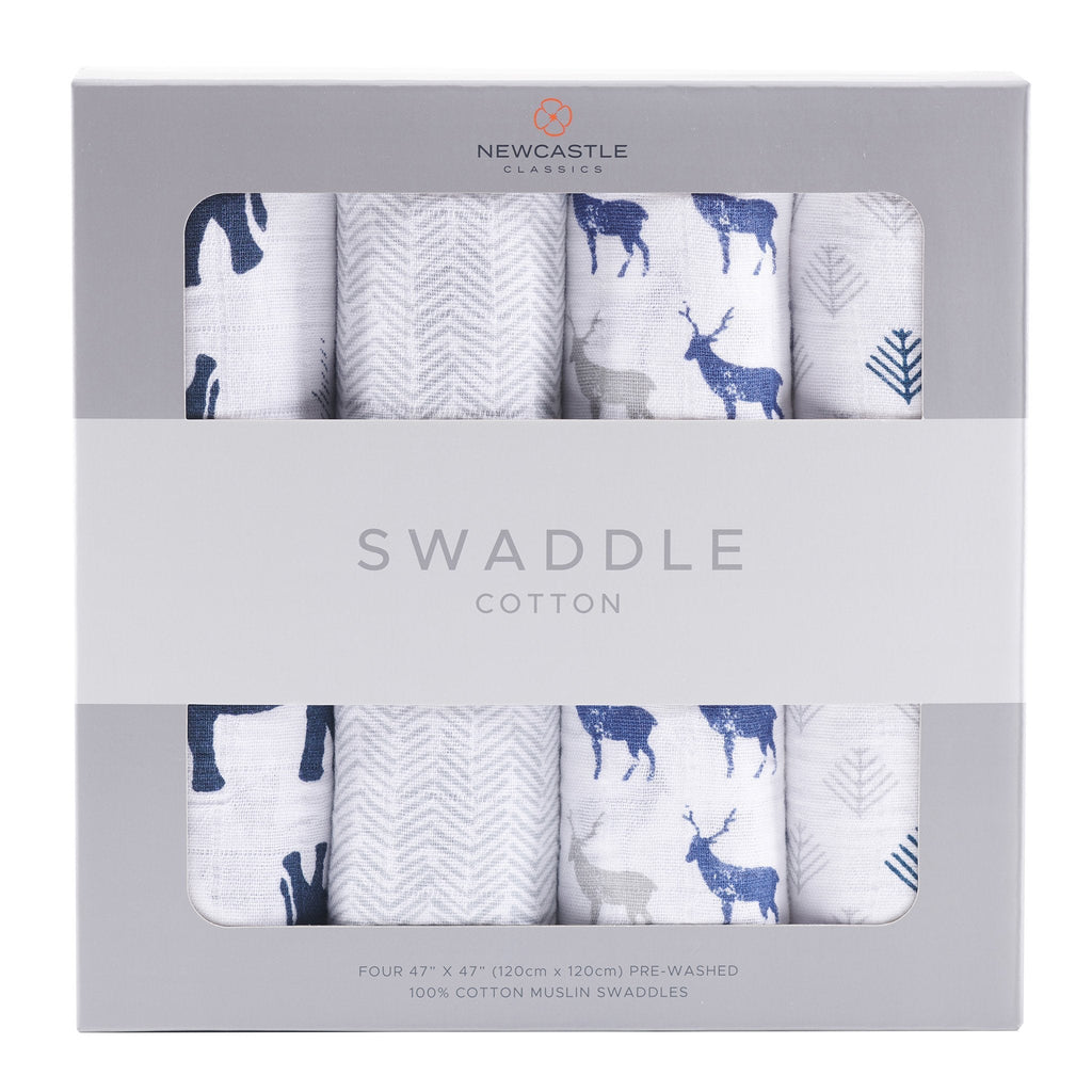 In the Wild Cotton Muslin Swaddle 4PK - HoneyBug 