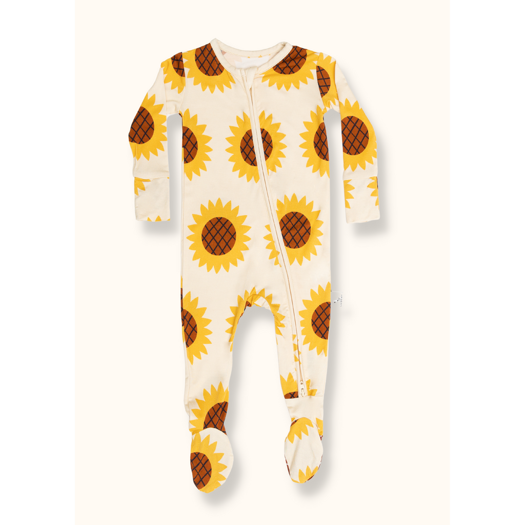 Sunflower Fields Footie Pajama by Loocsy - HoneyBug 