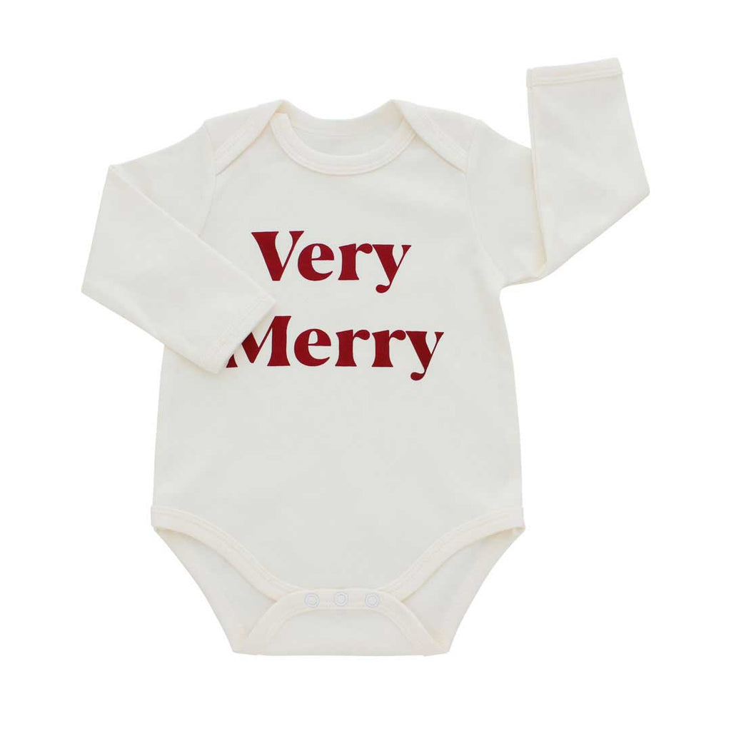 Very Merry Holiday Long Sleeve Baby Onesie - HoneyBug 