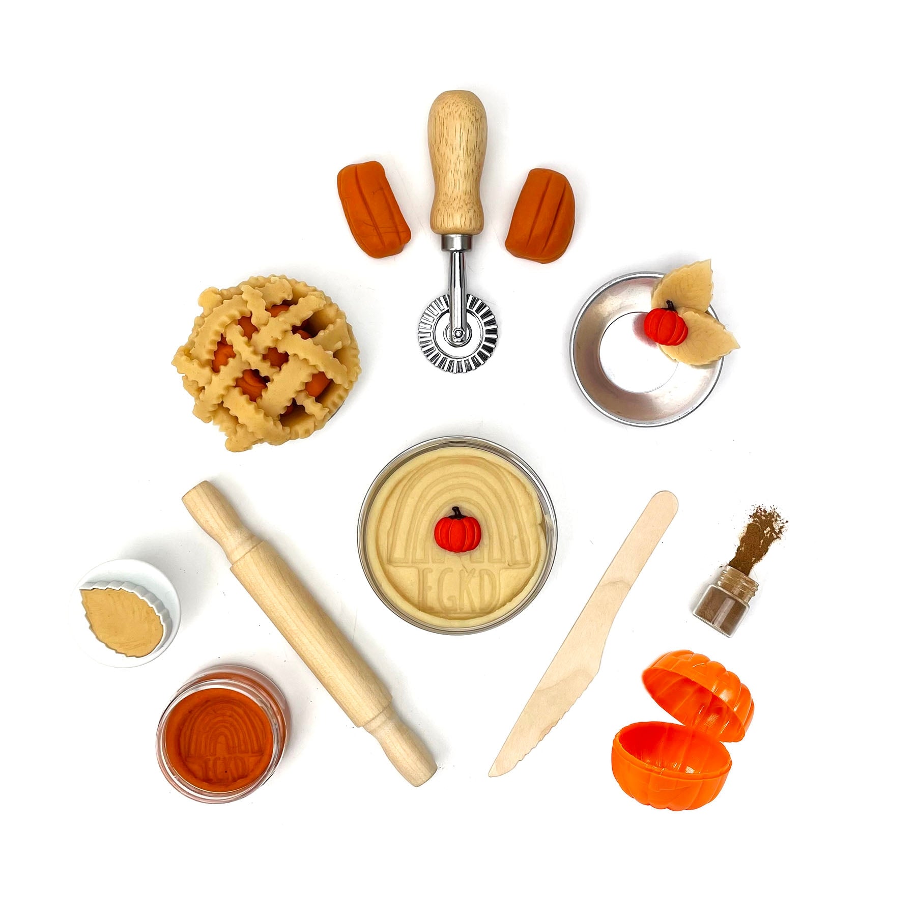 Pumpkin Pie Sensory Play Dough Kit - HoneyBug 