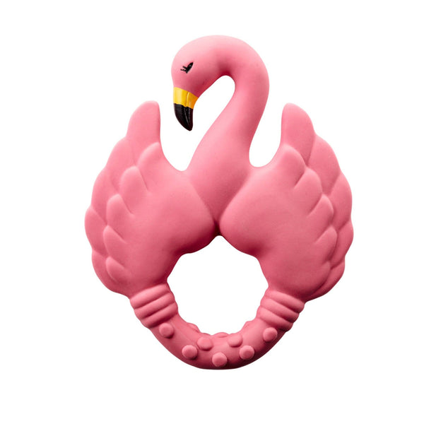Natural Rubber Teether Flamingo - Pink - HoneyBug 