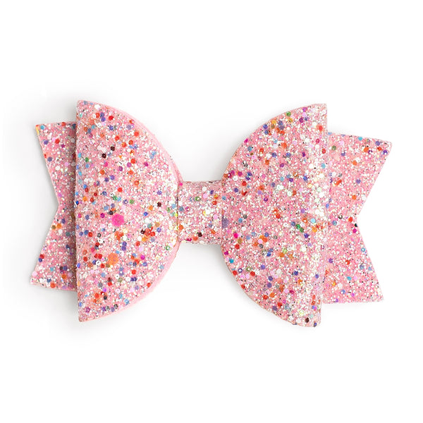 Pink Sprinkle Bow Clip - Kids Valentine's Day Hair Clip - HoneyBug 