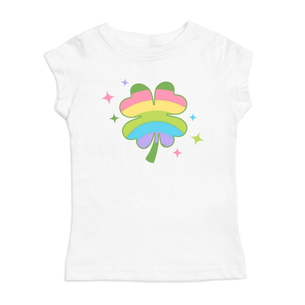 Rainbow Clover Short Sleeve Shirt - HoneyBug 