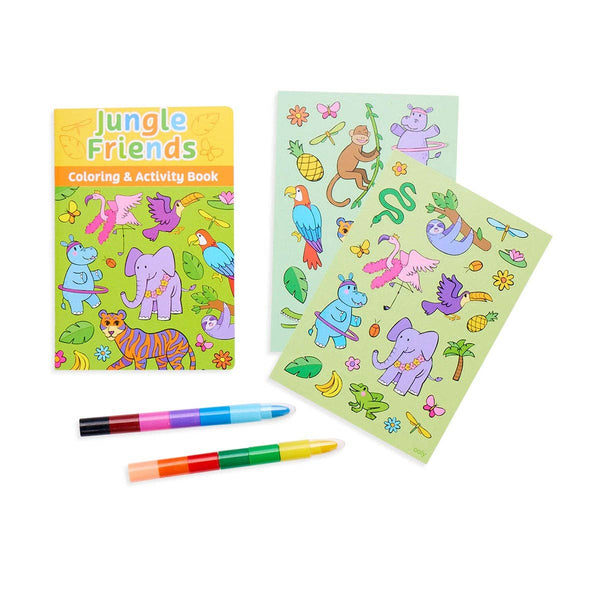 Mini Traveler Coloring & Activity Kit - Jungle Friends - HoneyBug 
