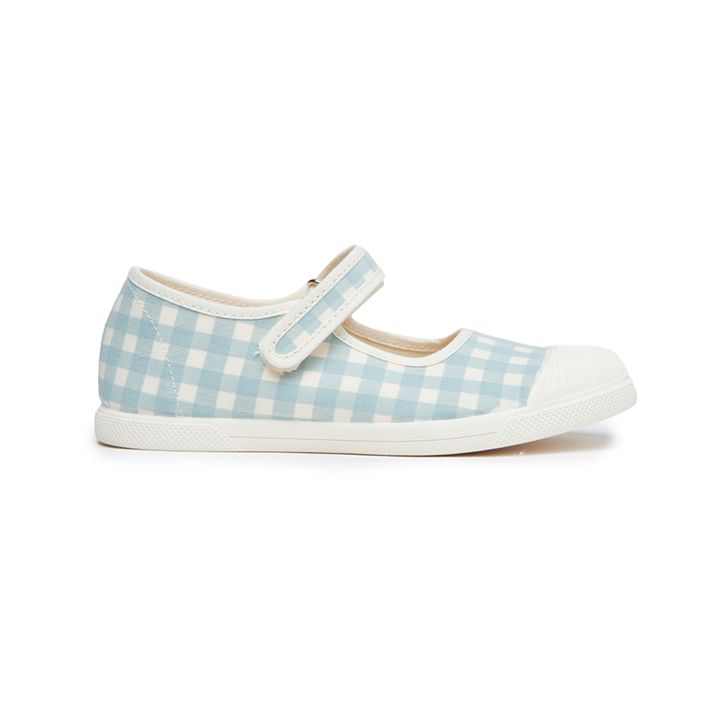 Gingham Mary Jane Sneakers in Light Blue by childrenchic - HoneyBug 