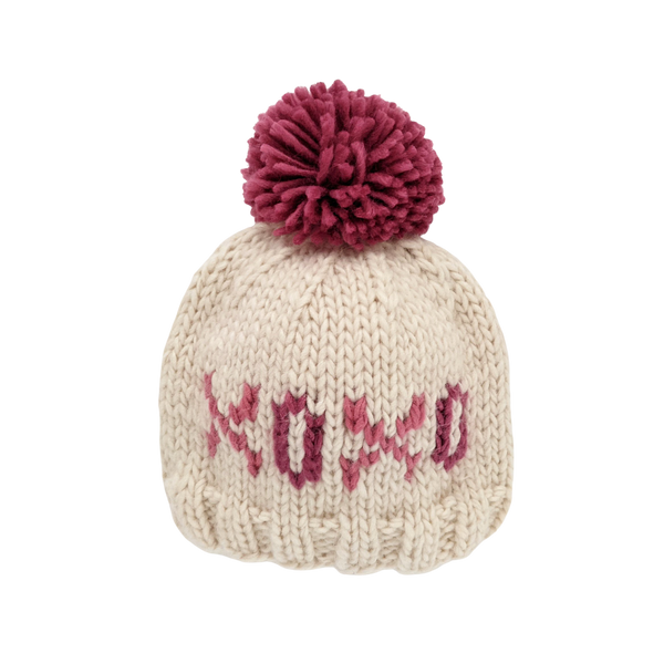 XOXO Valentine's Day Hand Knit Beanie Hat - HoneyBug 