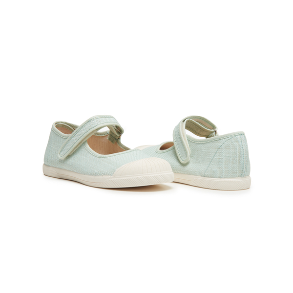 Linen Mary Jane Sneakers in Mint by childrenchic - HoneyBug 