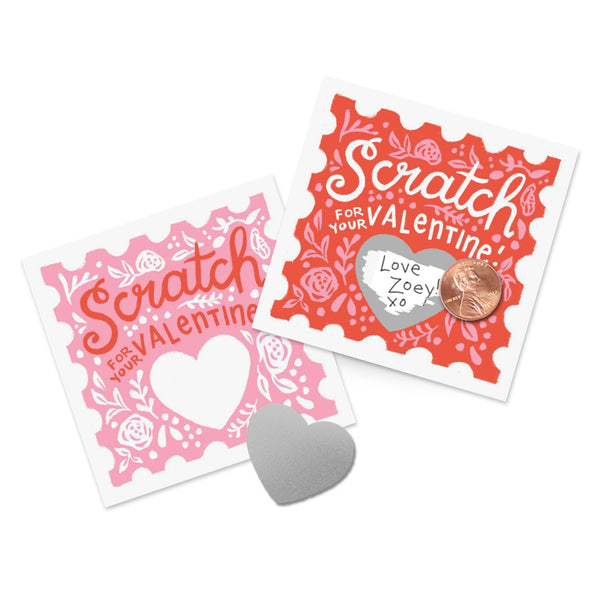 Scratch-off Valentines - Floral 18pk - HoneyBug 
