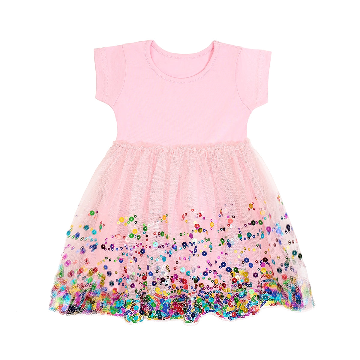 Pink Confetti Dress - Light Pink - HoneyBug 