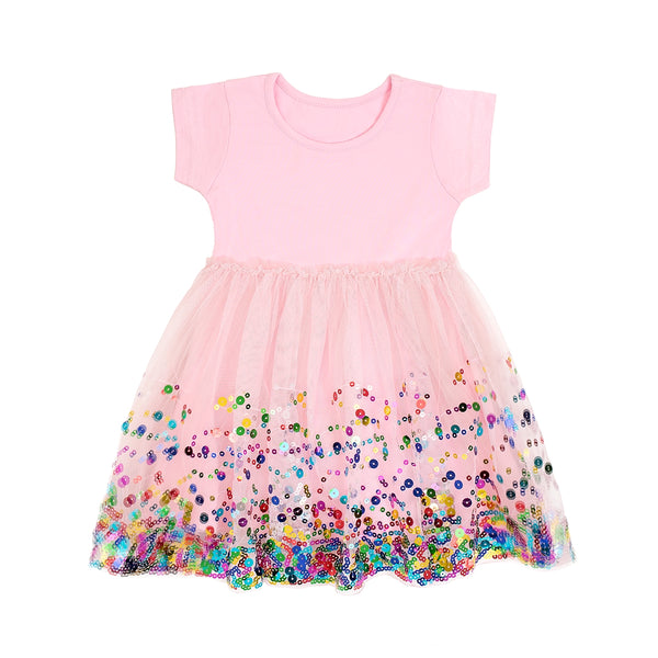 Pink Confetti Dress - Light Pink - HoneyBug 