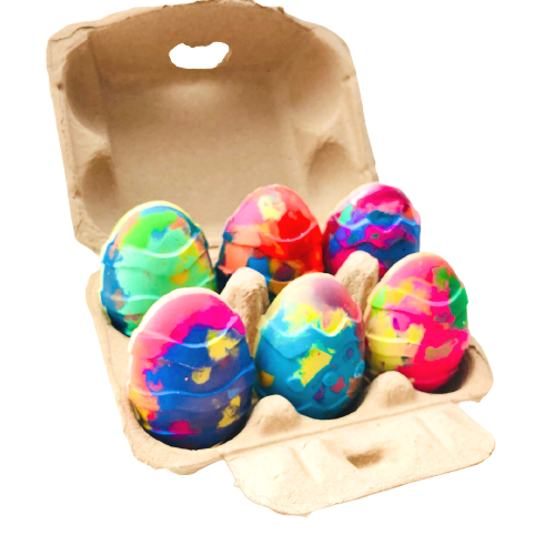 Rainbow Egg Crayons - 6 Rainbow Egg Set - HoneyBug 