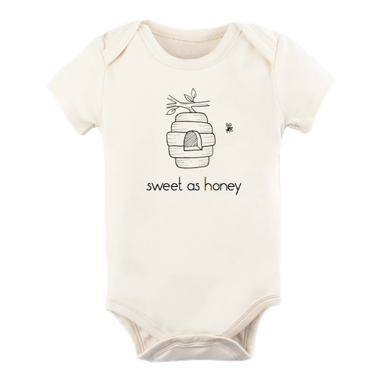 Sweet as Honey - Short Sleeve Bodysuit - Black - HoneyBug 
