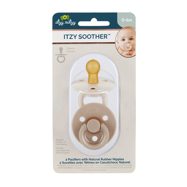 Itzy Soother™ Neutral Natural Rubber Pacifier Sets - HoneyBug 