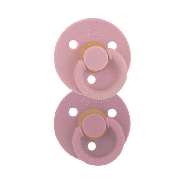 Itzy Soother™ Natural Rubber Pacifier Set - Orchid/Lilac - HoneyBug 