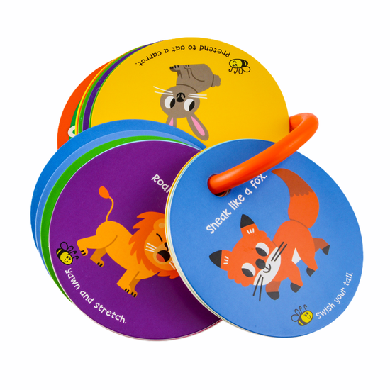 Toddler Action Cards - Animal Moves and Sounds - HoneyBug 