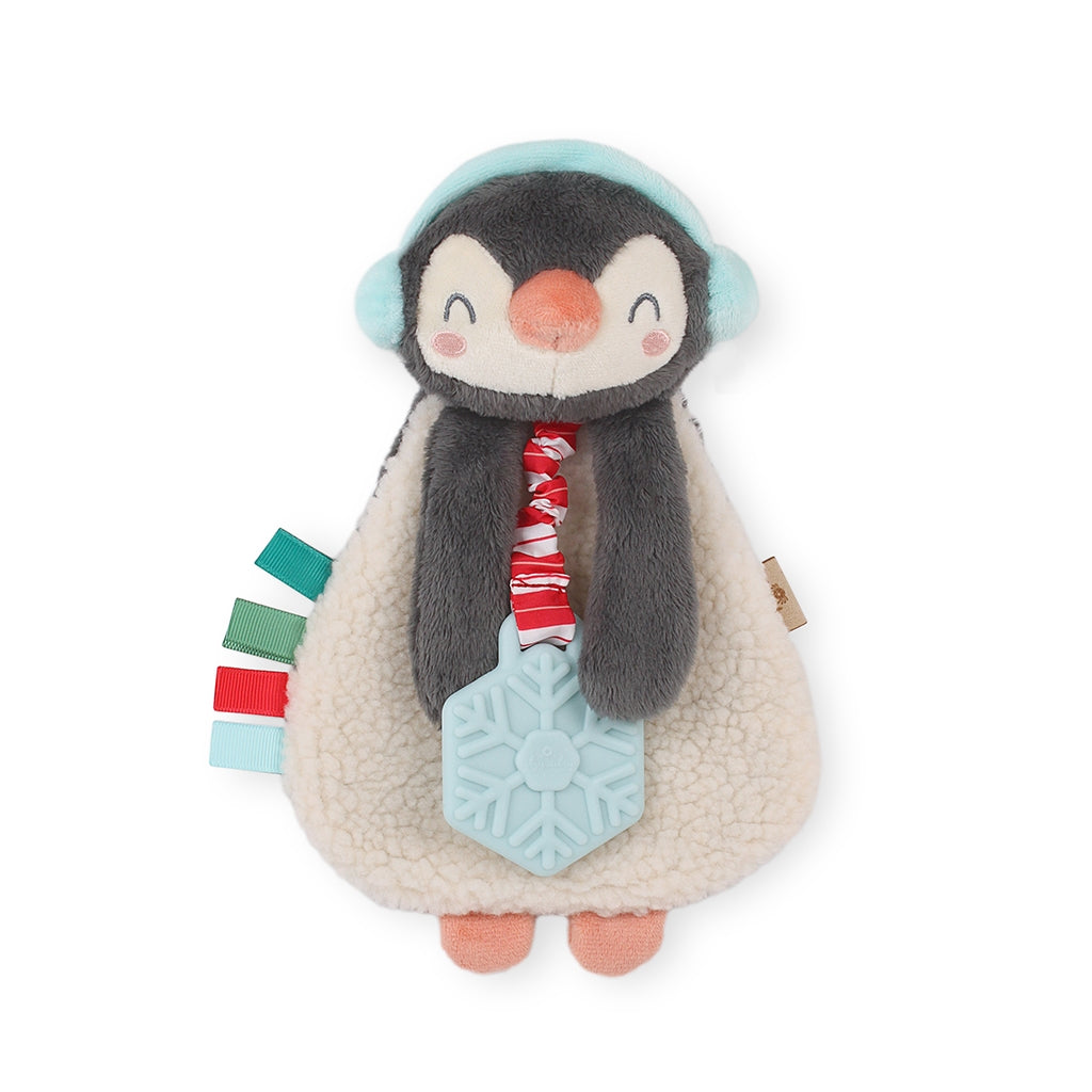 Itzy Lovey Holiday Plush + Teether Toy - Penguin - HoneyBug 
