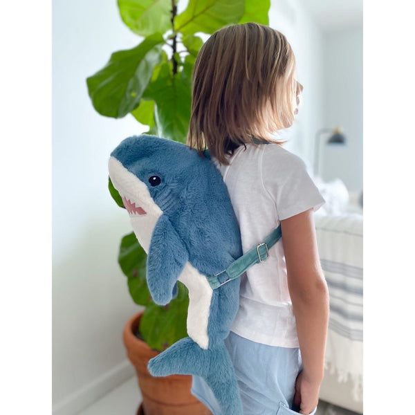 'Seaborn' Shark Plush Backpack - HoneyBug 