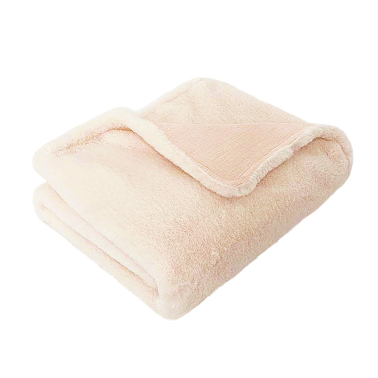 Pale Pink Luxe Faux Fur Baby Blanket - HoneyBug 