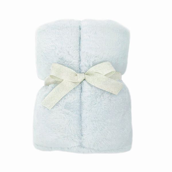 Pale Blue Luxe Faux Fur Baby Blanket - HoneyBug 