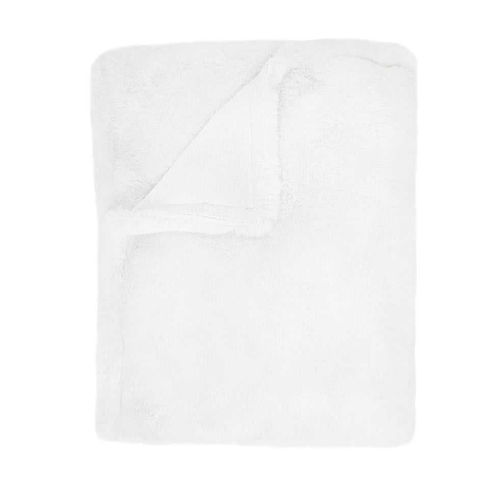 White Luxe Faux Fur Baby Blanket - HoneyBug 