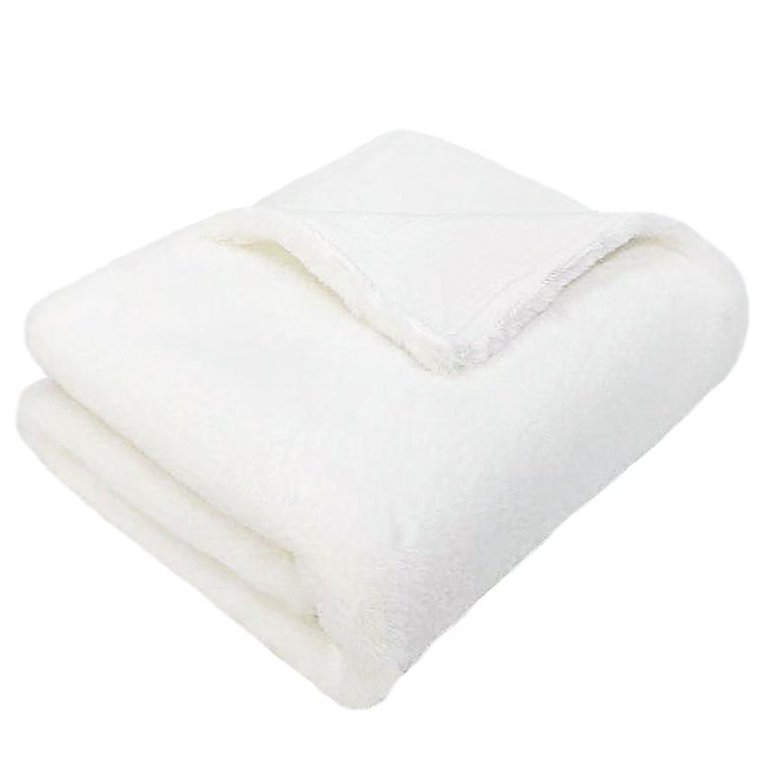 White Luxe Faux Fur Baby Blanket - HoneyBug 