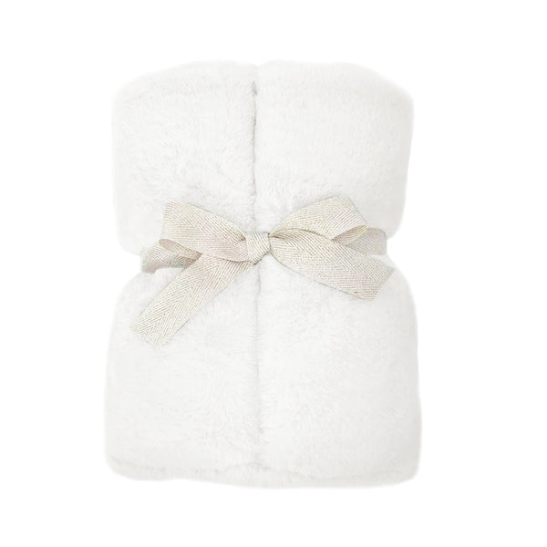White Luxe Faux Fur Baby Blanket - HoneyBug 