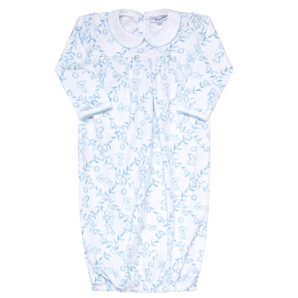 Blue Bears Trellace Baby Gown  - HoneyBug 