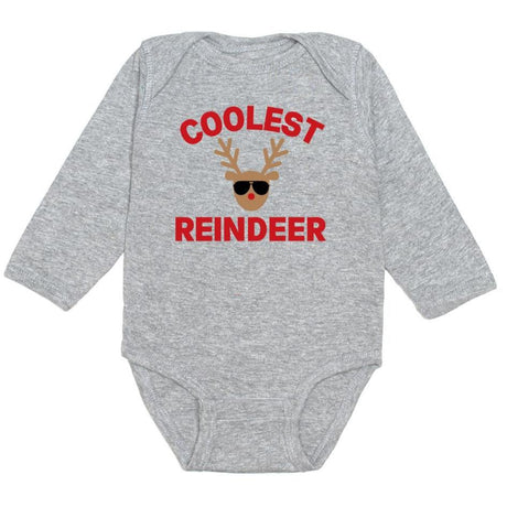 Coolest Reindeer Bodysuit - Gray - HoneyBug 