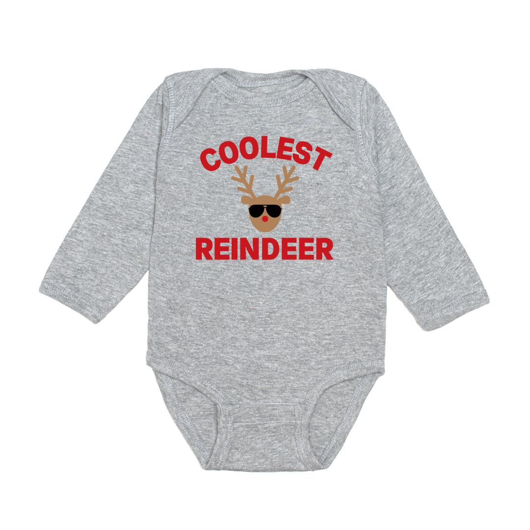 Coolest Reindeer Bodysuit - Gray - HoneyBug 