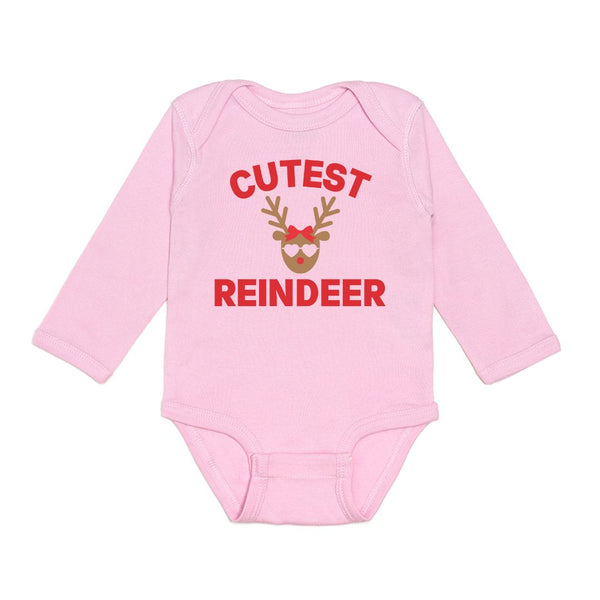 Cutest Reindeer Bodysuit - Pink - HoneyBug 