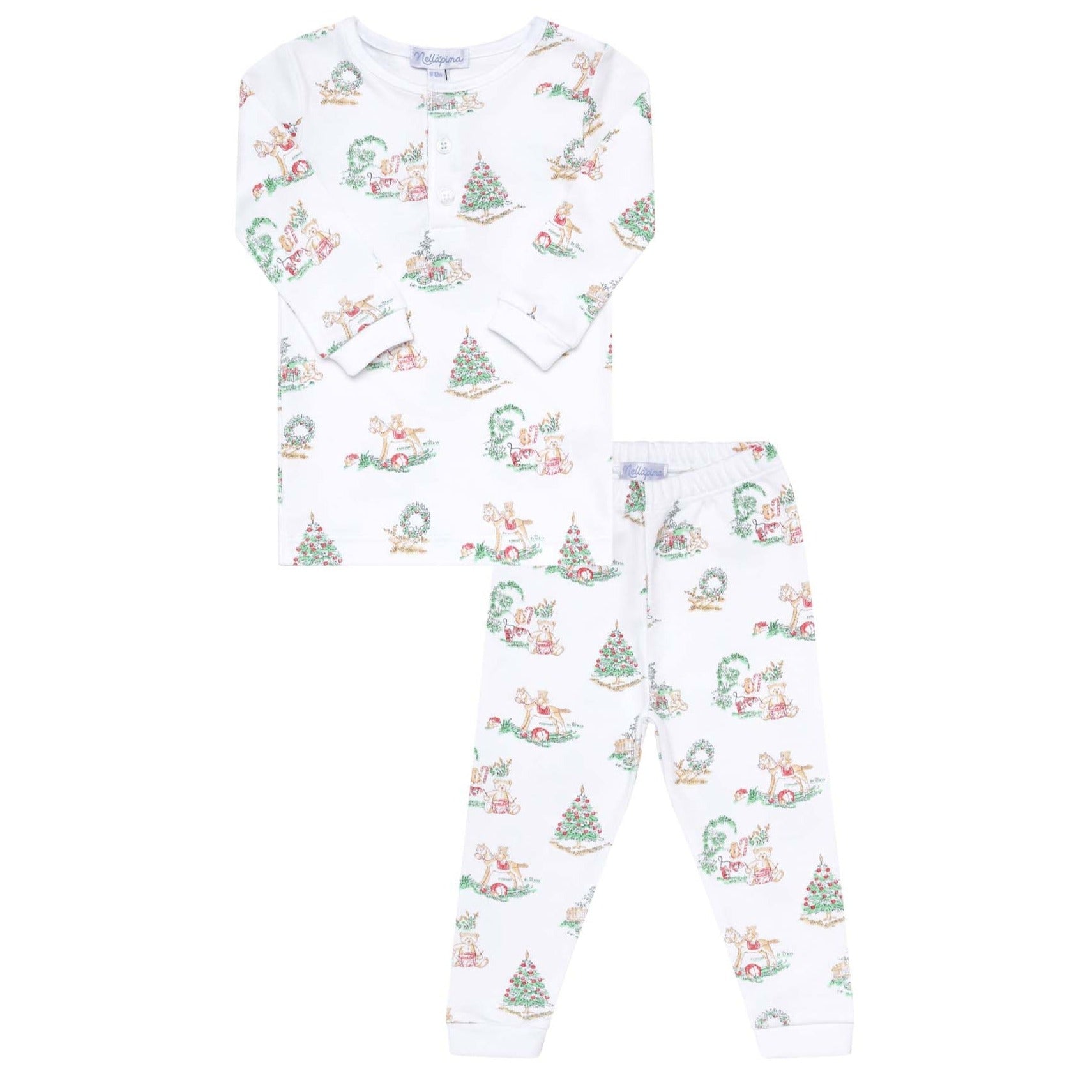 Boy Christmas Toile Pajama - HoneyBug 