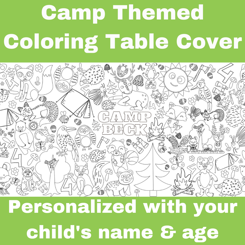 Camping Coloring Table Cover by Creative Crayons Workshop - HoneyBug 