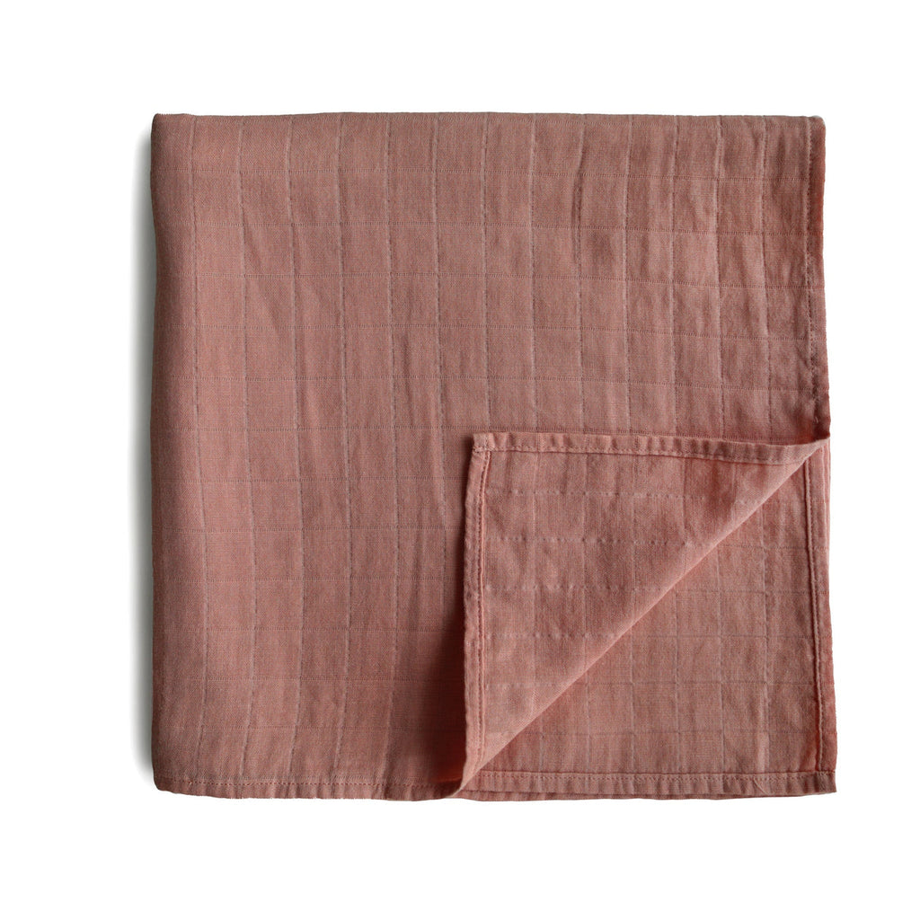 Muslin Swaddle Blanket Organic Cotton (Cedar) - HoneyBug 