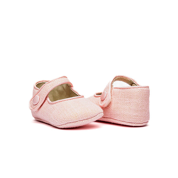 My-First Linen Mary Janes in Rose by childrenchic - HoneyBug 