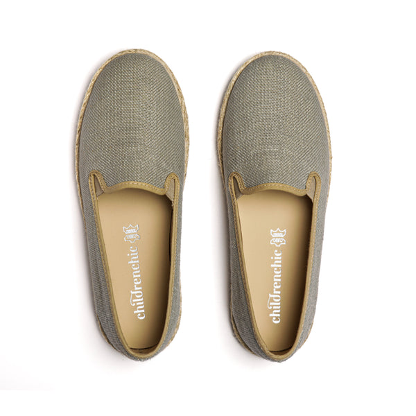 Linen Yute Slip-on Sneakers in Light Grey by childrenchic - HoneyBug 