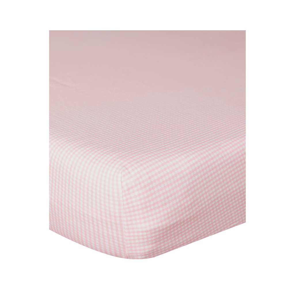 Pink Ginghan Baby Crib Sheets - HoneyBug 